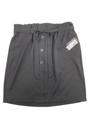 Reitmans Womens Short Mid Length Paperbag Waist Black Skirt Size 8 NWT